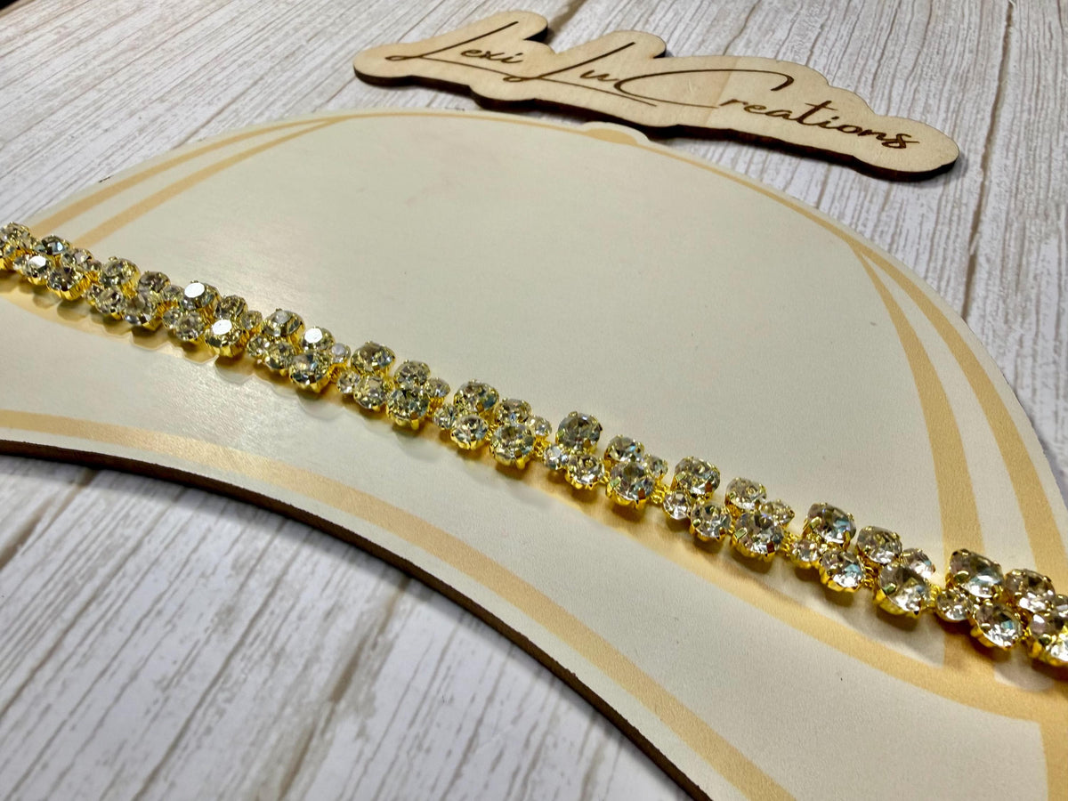 Bubble Rhinestone Hat Chain Gold | Crystal Bling Hat Band | Clip-On Hat Chain | Glam Hat Accessory | Hat Jewelry