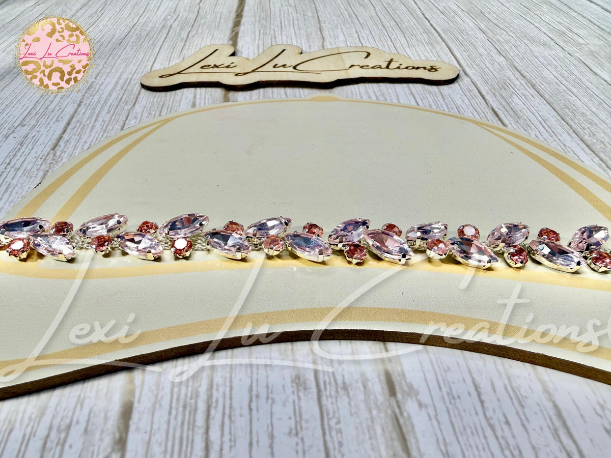 Marquis Pink Rhinestone Hat Chain | Crystal Bling Hat Band | Clip-On Hat Chain | Glam Hat Accessory | Hat Jewelry