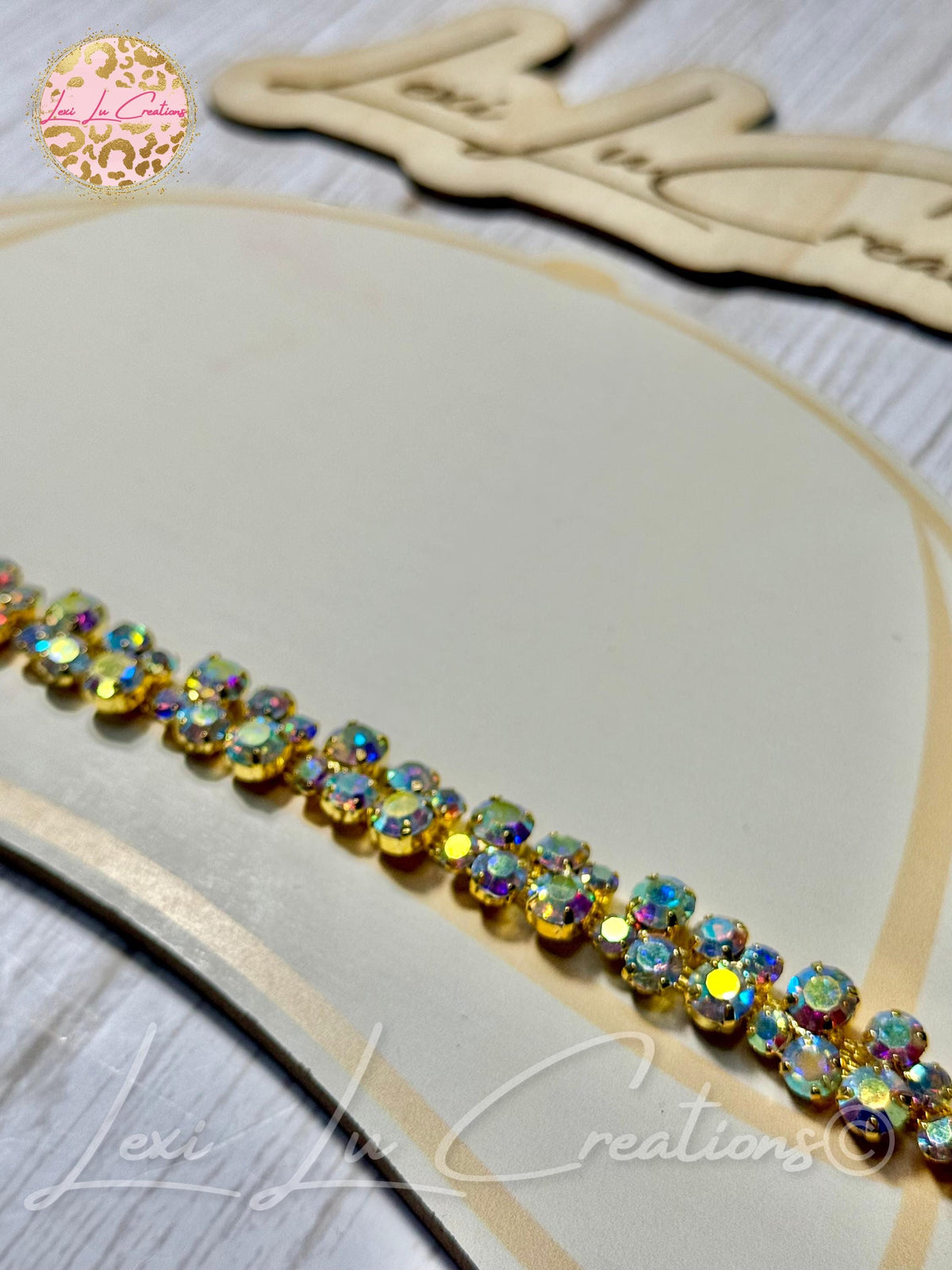 Bubble AB Rhinestone Hat Chain Gold | Crystal Bling Hat Band | Clip-On Hat Chain | Glam Hat Accessory | Hat Jewelry