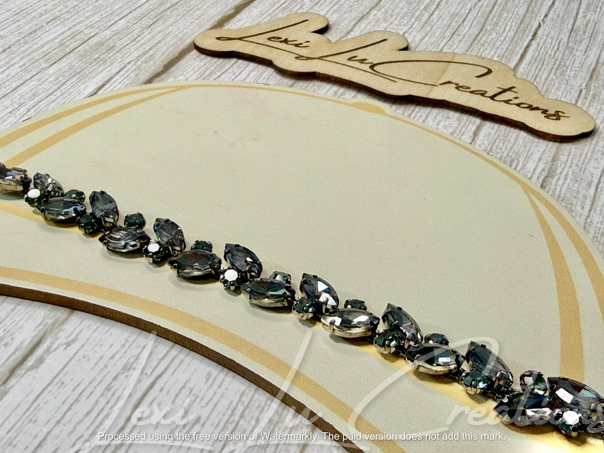 Marquis Smoke Rhinestone Hat Chain | Crystal Bling Hat Band | Clip-On Hat Chain | Glam Hat Accessory | Hat Jewelry