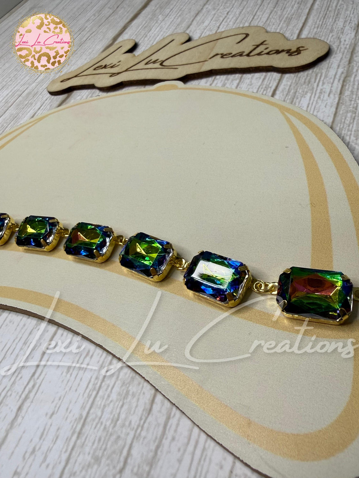 Rectangle Volcano Rhinestone Hat Chain | Crystal Bling Hat Band | Clip-On Hat Chain | Glam Hat Accessory | Hat Jewelry