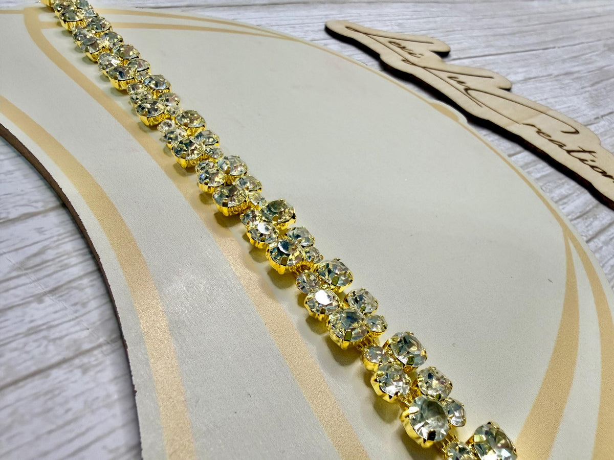 Bubble Rhinestone Hat Chain Gold | Crystal Bling Hat Band | Clip-On Hat Chain | Glam Hat Accessory | Hat Jewelry