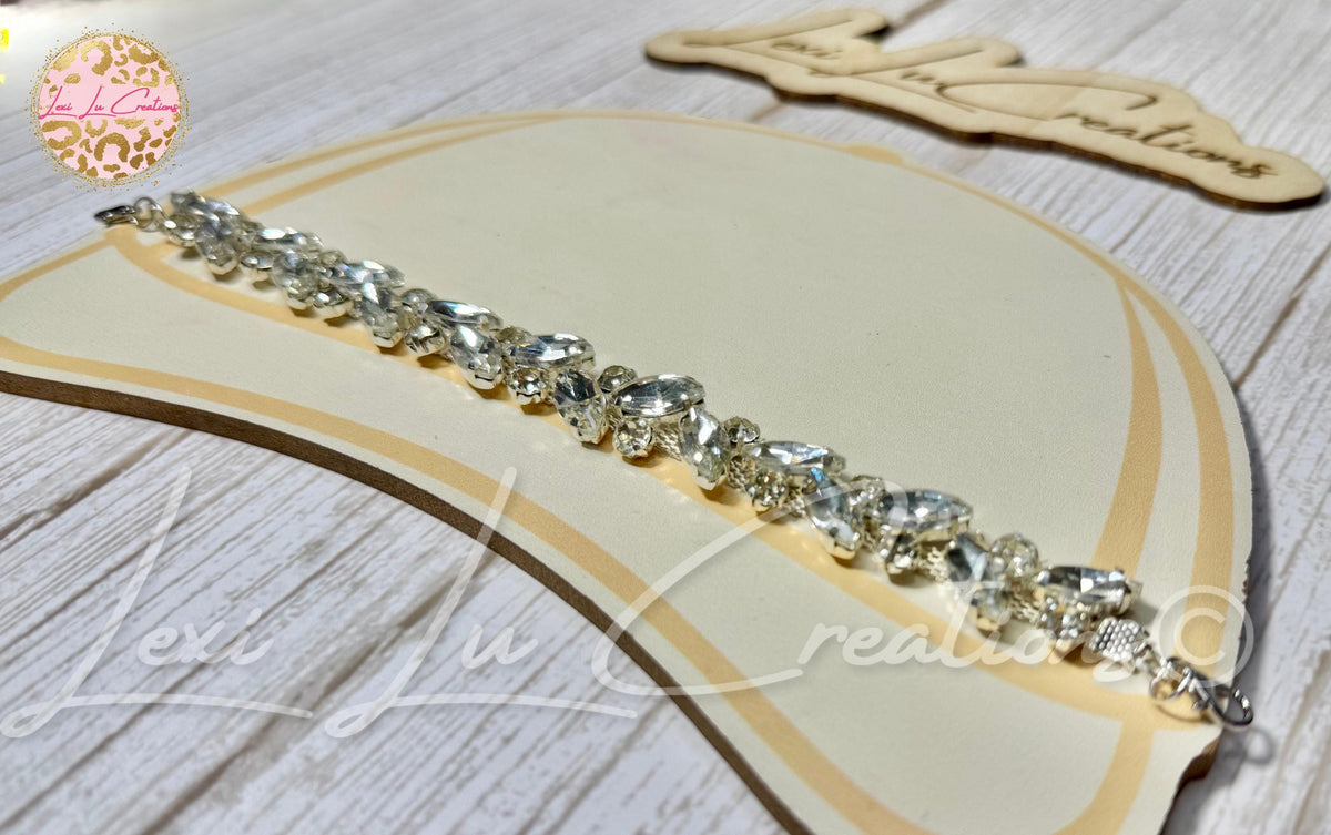 Marquis Clear Rhinestone Hat Chain Silver | Crystal Bling Hat Band | Clip-On Hat Chain | Glam Hat Accessory | Hat Jewelry