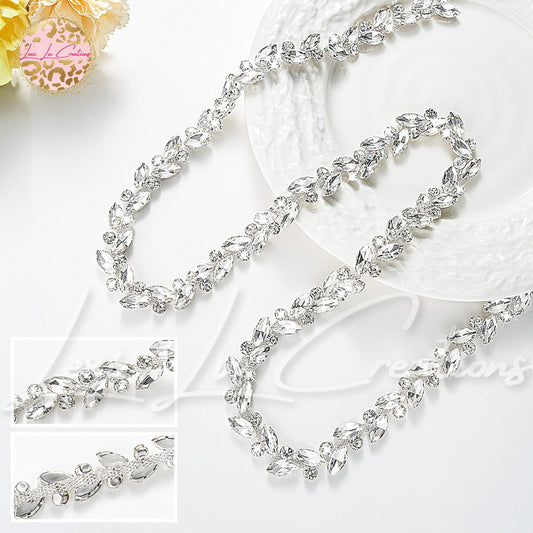 Marquis Clear Rhinestone Hat Chain Silver | Crystal Bling Hat Band | Clip-On Hat Chain | Glam Hat Accessory | Hat Jewelry