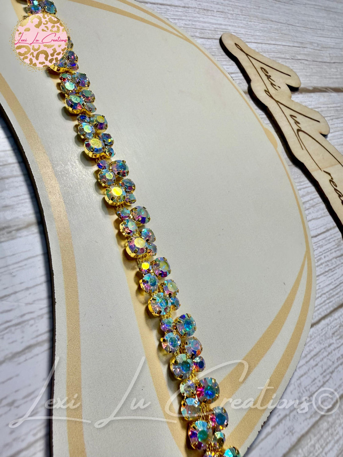 Bubble AB Rhinestone Hat Chain Gold | Crystal Bling Hat Band | Clip-On Hat Chain | Glam Hat Accessory | Hat Jewelry