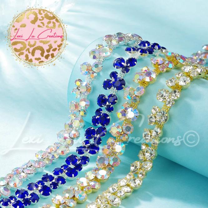 Bubble AB Rhinestone Hat Chain Gold | Crystal Bling Hat Band | Clip-On Hat Chain | Glam Hat Accessory | Hat Jewelry