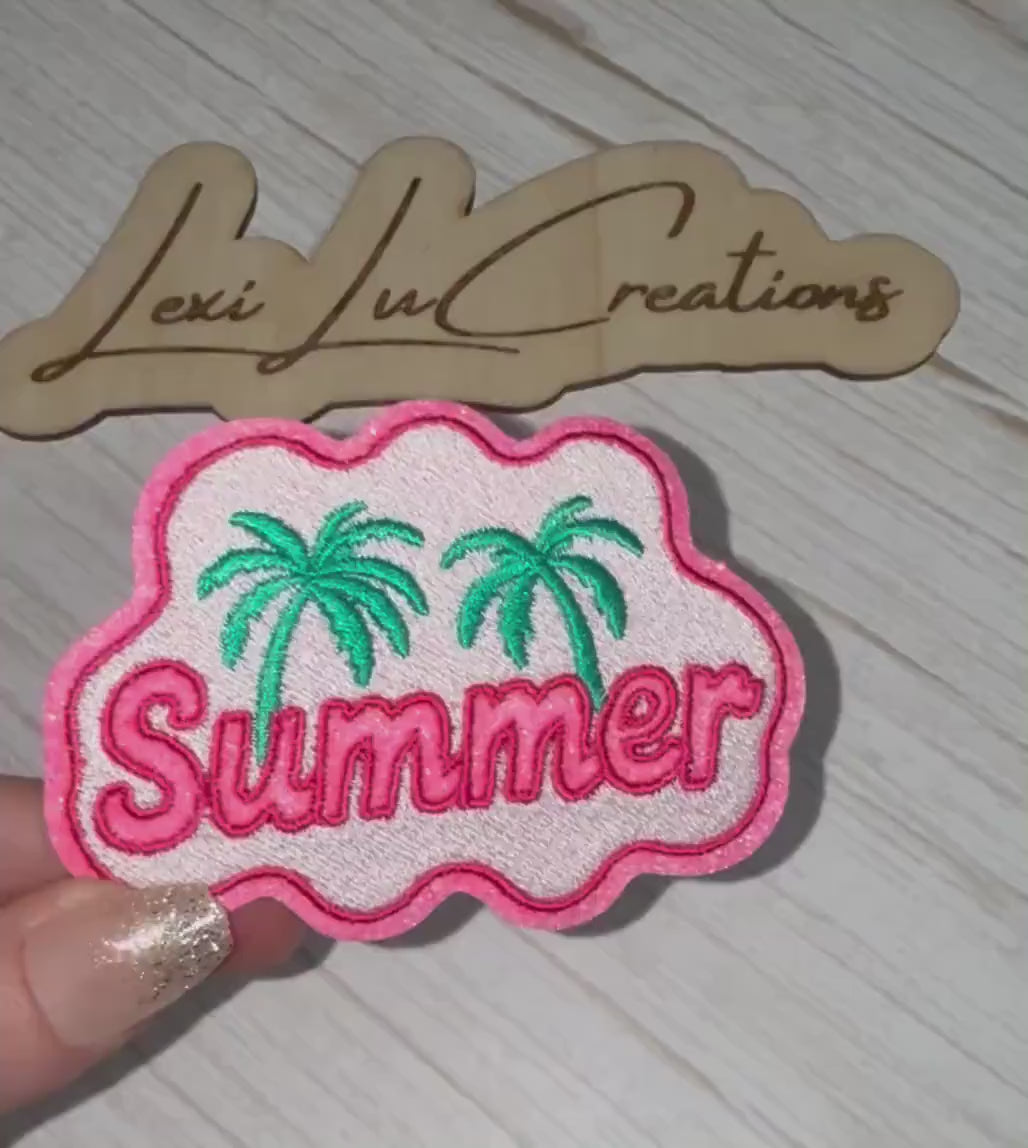 Summer Palm Tree Hat Patch | Tropical Hat Patch | Beach Hat Patch | Summer Patch Bar Patch | Trucker Hat Patch | Vacation Hat Patch