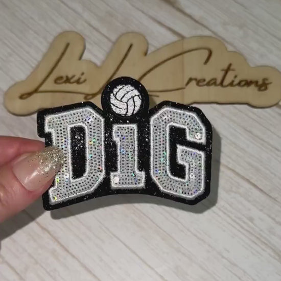 DIG Volleyball Sequin Patch | Volleyball Hat Patch | Volleyball Mom Patch | Volleyball Player Gift | Trucker Hat Patch