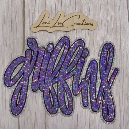 Griffins Sequin Patch | Purple School Spirit Iron On Patch | Game Day Shirt Patch