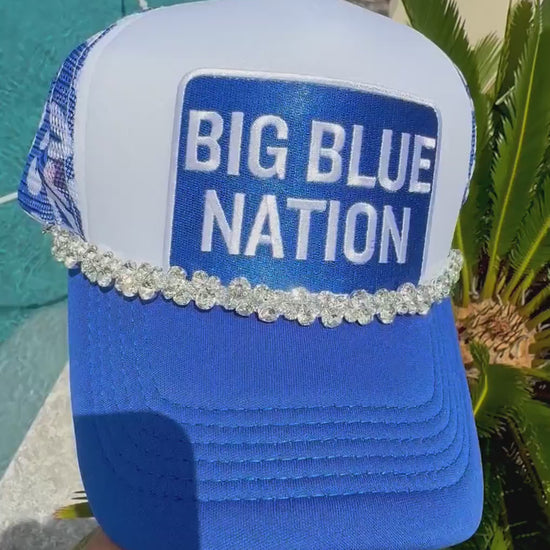 Big Blue Nation Trucker Hat | Kentucky Wildcats Hat | UK Fan Hat | Rhinestone Hat Chain | Game Day Hat | Kentucky Spirit Wear