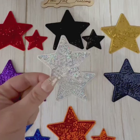 Lexi Lu Signature Star™ Patches 2 Sizes | Premium Sequin Stars | Luxury Hat Patch | Iron On Star Applique | Available in Multiple Colors