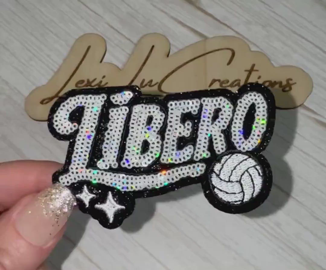 Libero Volleyball Sequin Patch | Volleyball Hat Patch | Volleyball Player Patch | Volleyball Mom Gift | Trucker Hat Patch