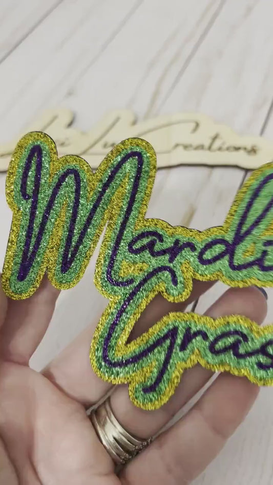 Custom SINGLE 5 in Glitter Iron On Patch  | Custom Words Iron On Patch | Custom Names Patch | Hat Patch | Custom Patch