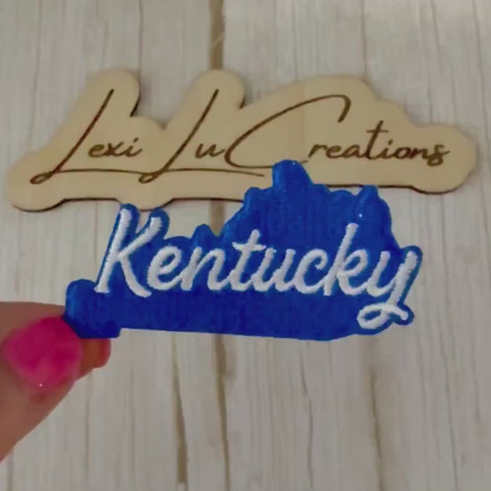 Kentucky State Patch | Kentucky Embroidered Iron-On | State Outline Appliqué | Game Day | Hat & Jacket Patch