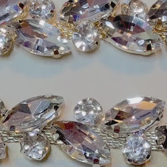 Marquis Clear Rhinestone Hat Chain Gold or Silver | Crystal Bling Hat Band | Clip-On Hat Chain | Glam Hat Accessory | Hat Jewelry