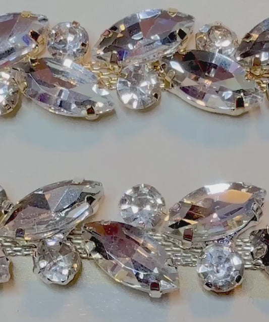 Marquis Clear Rhinestone Hat Chain Gold or Silver | Crystal Bling Hat Band | Clip-On Hat Chain | Glam Hat Accessory | Hat Jewelry