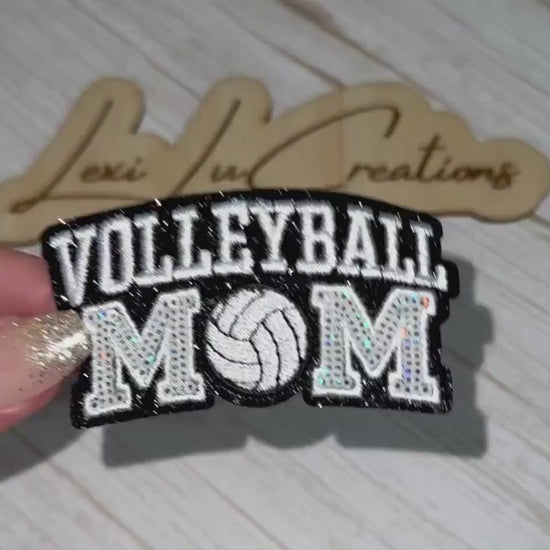 Volleyball Mom Sequin Patch | Volleyball Hat Patch | Volleyball Mom Gift | Sports Mom Patch | Trucker Hat Patch