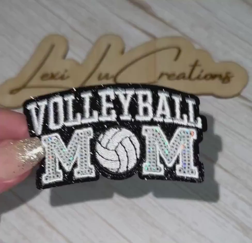 Volleyball Mom Sequin Patch | Volleyball Hat Patch | Volleyball Mom Gift | Sports Mom Patch | Trucker Hat Patch