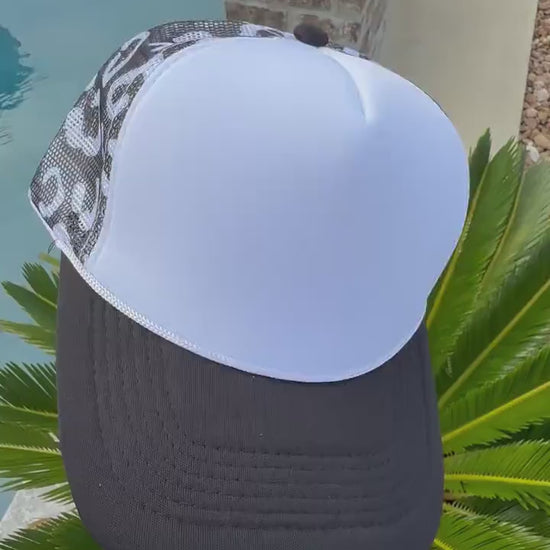 Black Leopard Trucker Hat | Boutique Mesh Snapback Hat | Black Cheetah Print Hat | Women's Trucker Cap | Blank Patch Hat