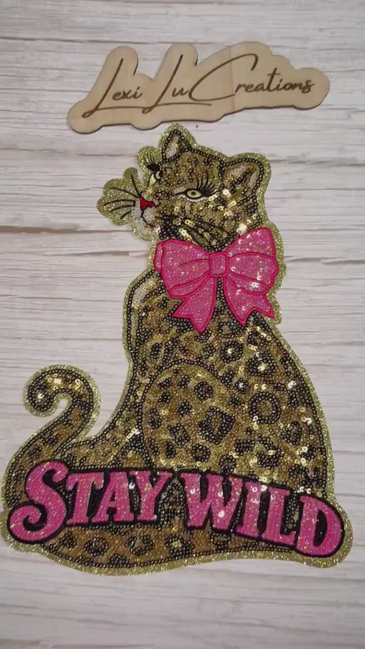 Stay Wild Leopard Patch Shirt | Leopard Bow Graphic Tee | Pink Cheetah Shirt | Boutique Animal Print Top | Southern Boutique Shirt