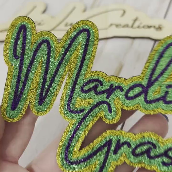 Custom MULTI WORD 11 in Glitter Iron On Patch | Personalized Name, Words