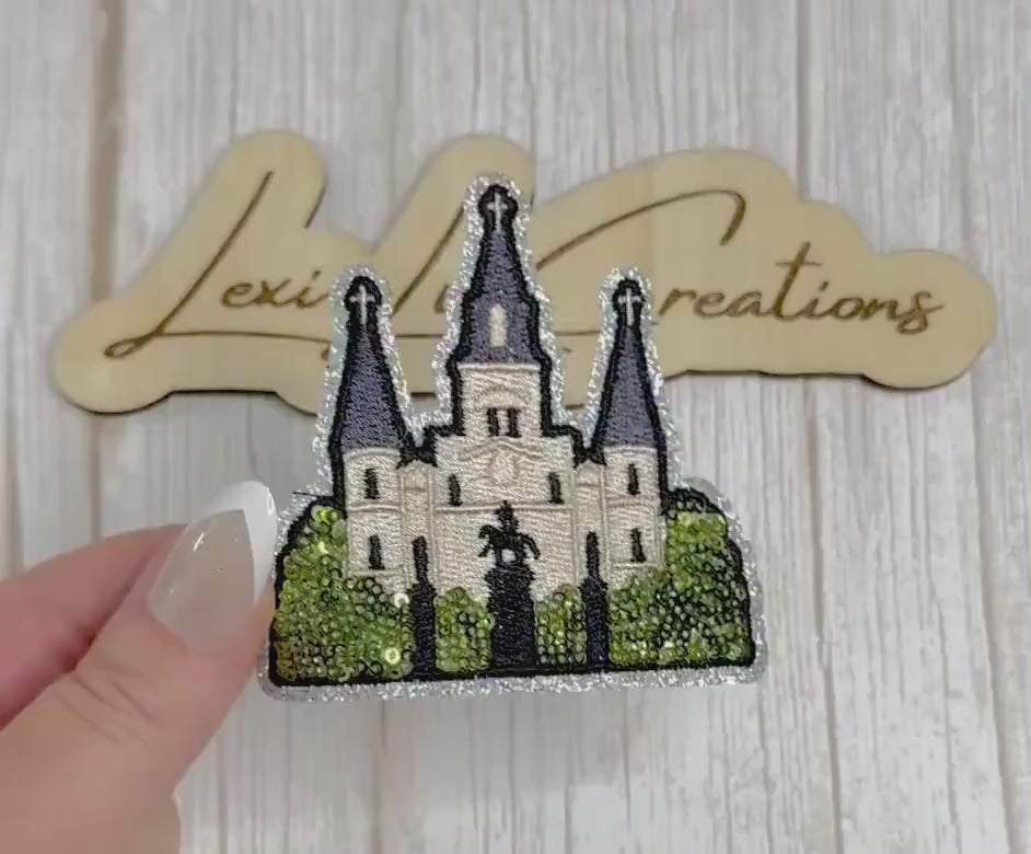 St. Louis Cathedral New Orleans Sequin Patch | Jackson Square NOLA Iron-On Patch
