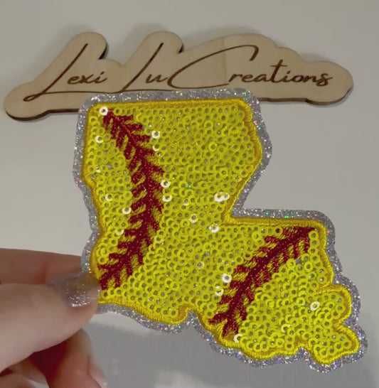 Louisiana Softball Sequin Patch Only