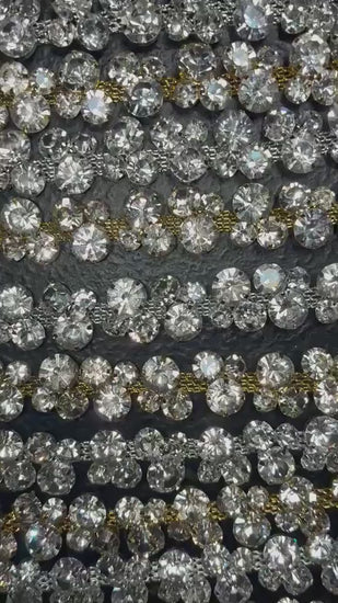 Bubble Rhinestone Hat Chain Gold | Crystal Bling Hat Band | Clip-On Hat Chain | Glam Hat Accessory | Hat Jewelry