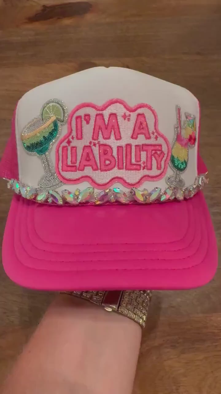 I'm A Liability Hat Patch | Funny Drinking Patch | Girls Trip Hat Patch | Bachelorette Hat Patch | Lake Day Patch | Party Hat Patch